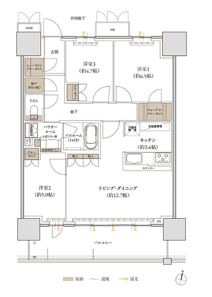 久留米ザ・タワー レジデンシャル 間取り G(f) 