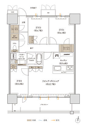 久留米ザ・タワー レジデンシャル 間取り G(f) 
