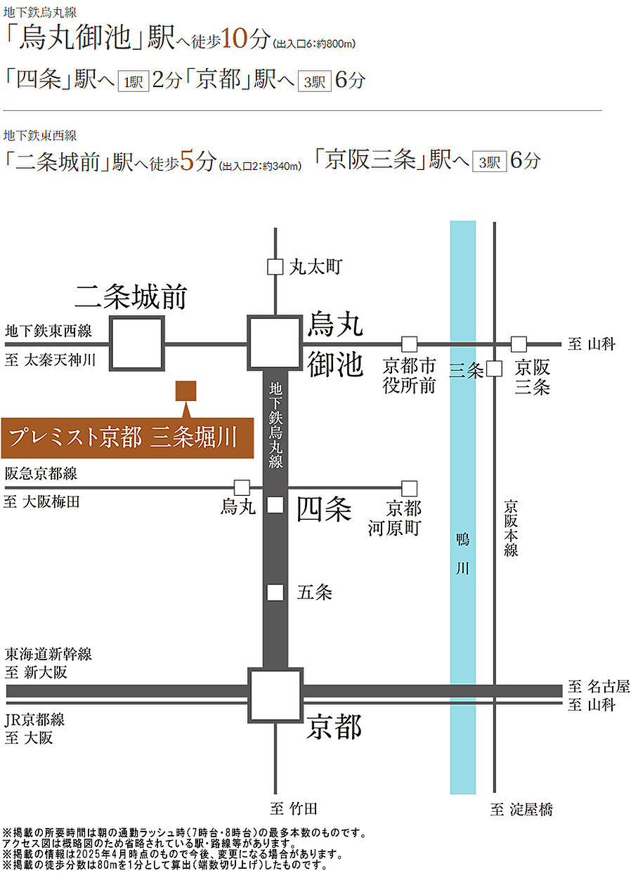 プレミスト京都 三条堀川：交通図