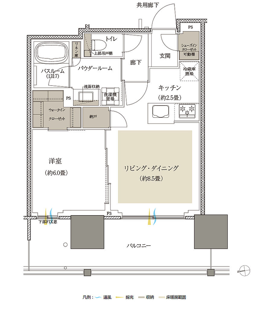 プレミストタワー船橋 間取り 40B-1