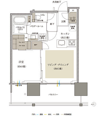 プレミストタワー船橋 間取り 40B-1