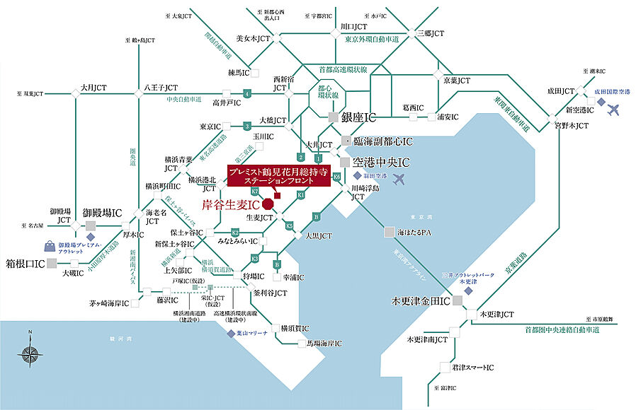 プレミスト鶴見花月総持寺ステーションフロント：交通図
