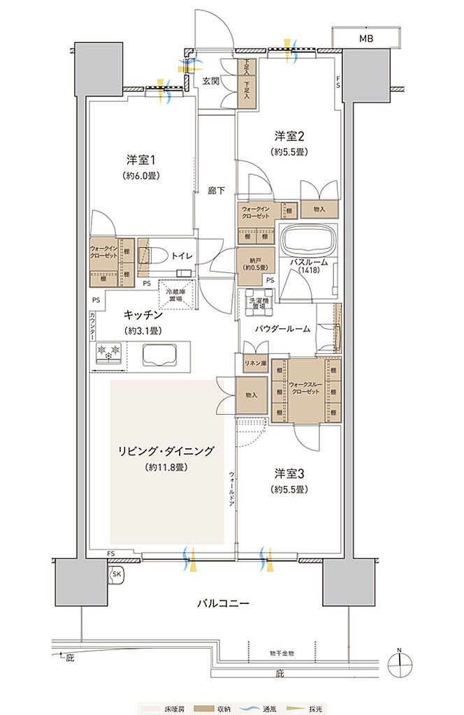 プレミストつくば研究学園 間取り BL