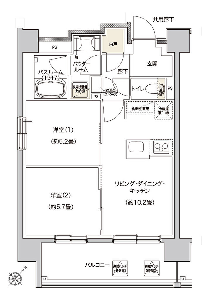 モンドミオ北海道　千歳駅前 間取り B