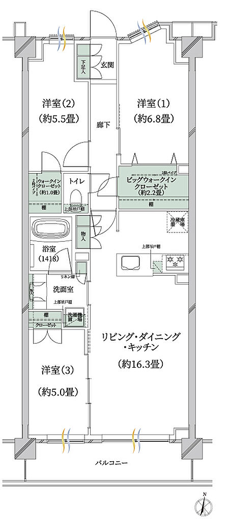 ラ・フォルム新川崎サウスコート 間取り S-I