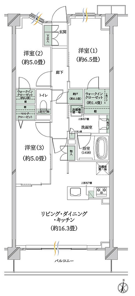 ラ・フォルム新川崎サウスコート 間取り S-E