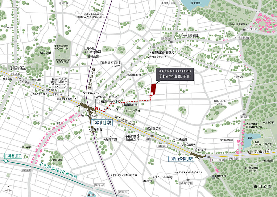 グランドメゾンＴｈｅ本山鹿子町：案内図