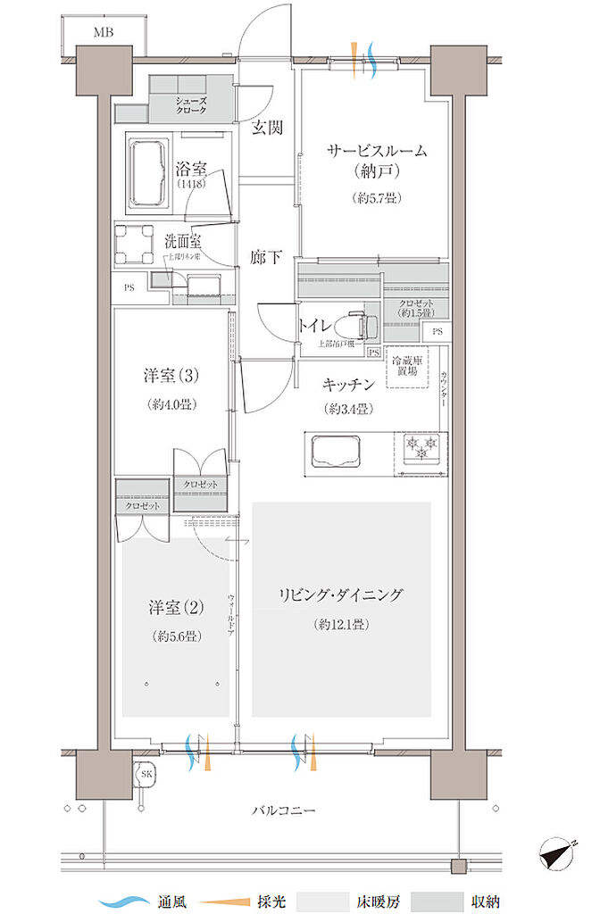 多摩川シーズンズ 間取り 【第二期】C29