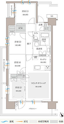 多摩川シーズンズ 間取り 【先着順】C45