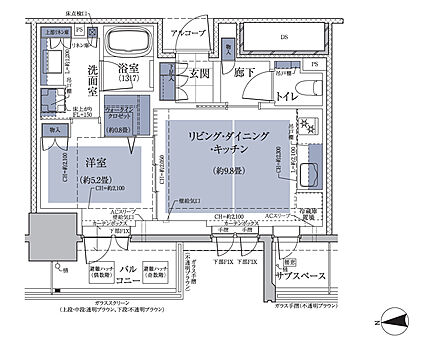 グランドメゾン梅田レジデンスタワー 間取り S-40Wa【MENU PLAN1】