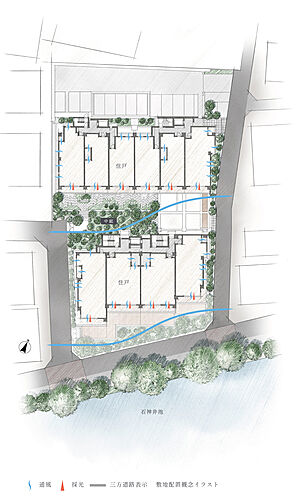 グランドメゾン THE 石神井公園 COURT 敷地配置概念イラスト