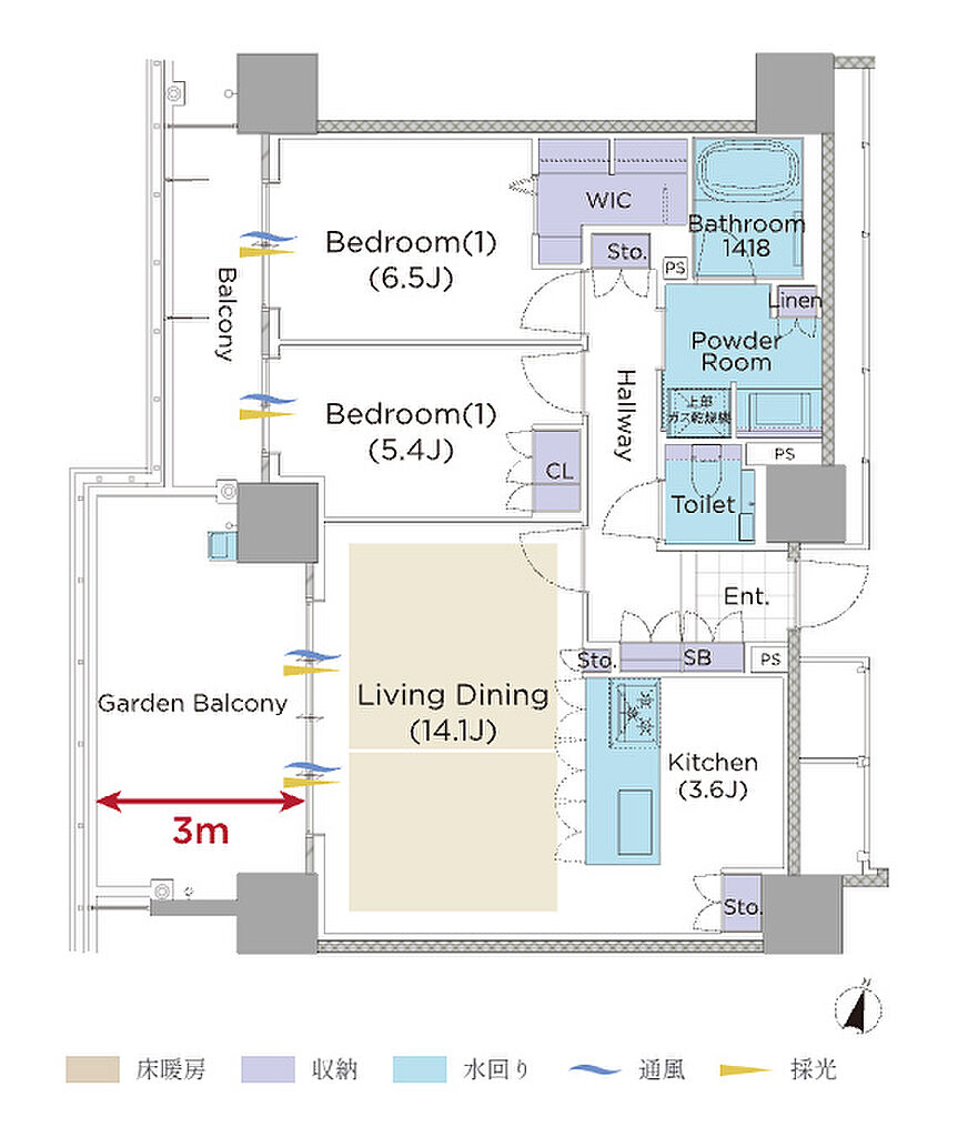 ISLANDCITY THE GARDEN Residence-II 間取り J