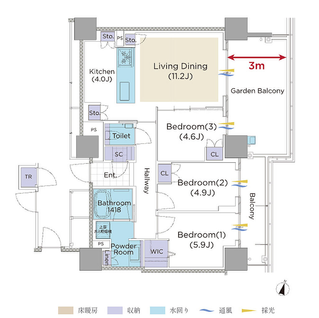ISLANDCITY THE GARDEN Residence-II 間取り M
