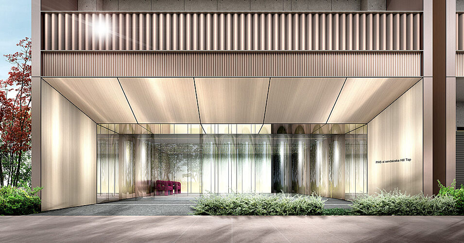 ピアース大井仙台坂Hill Top エントランス外観完成予想CG