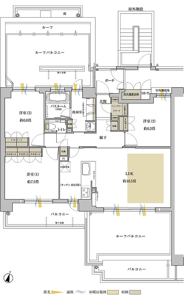 ワコーレ神戸上筒井通レジデンス 間取り E
