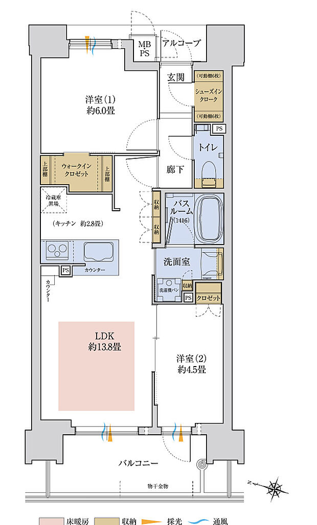 ワコーレ王子公園ミュージアムロード 間取り D2