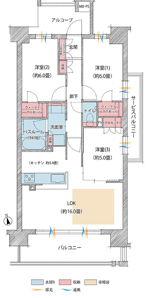 ワコーレシティ西鈴蘭台駅前 間取り G2