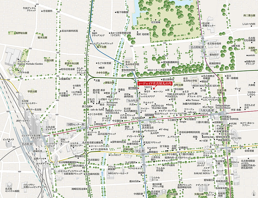 レ・ジェイド名古屋丸の内：案内図