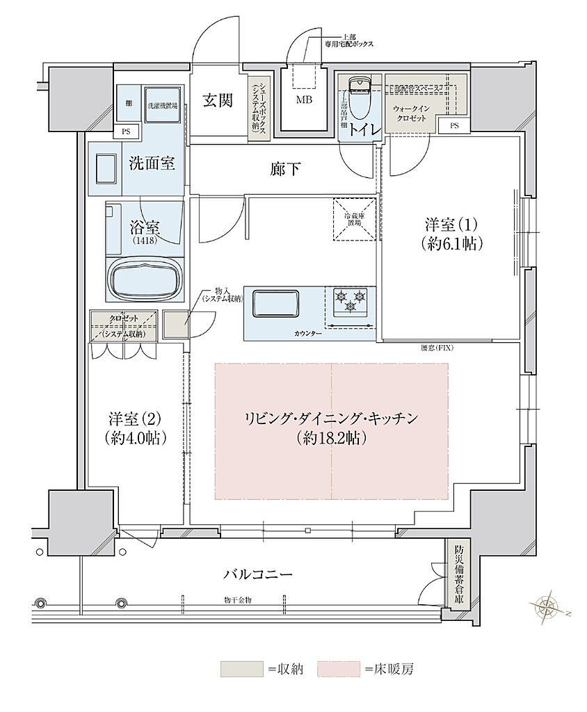 レ・ジェイド大阪梅田 間取り R