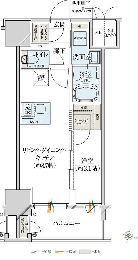 レ・ジェイド大阪梅田 間取り F