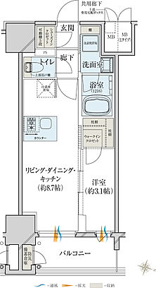 レ・ジェイド大阪梅田 間取り F