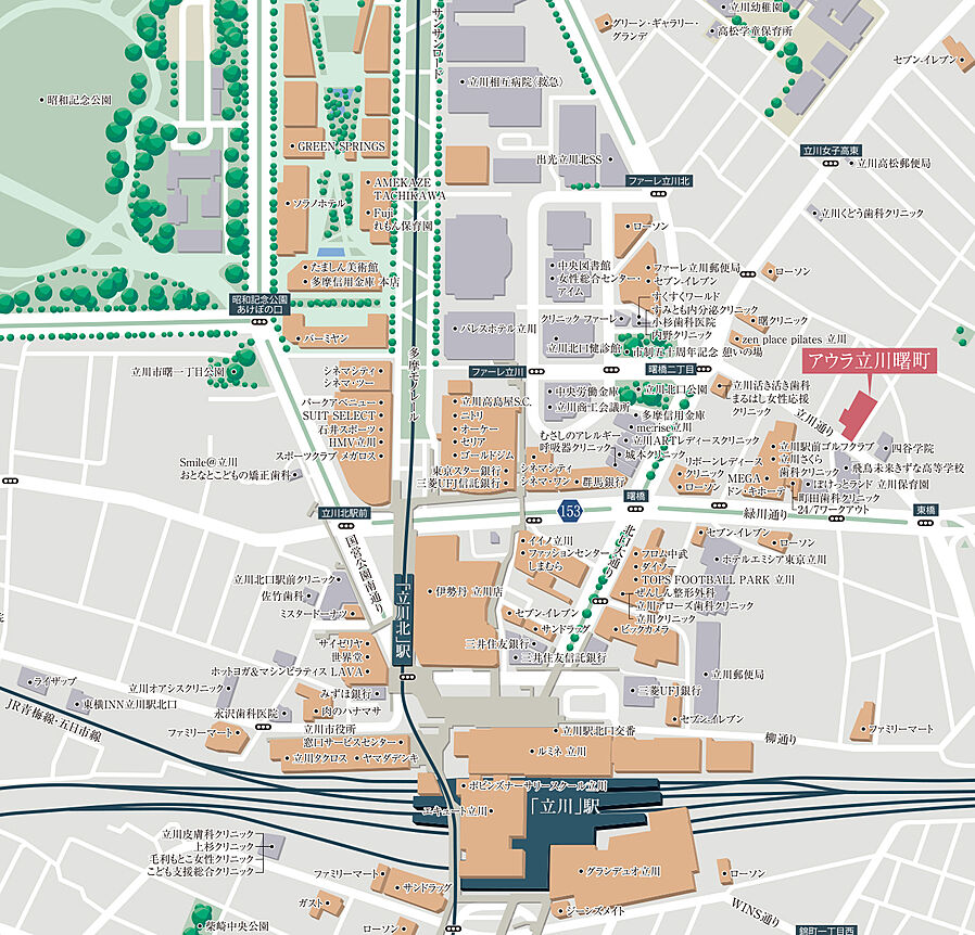 アウラ立川曙町：案内図
