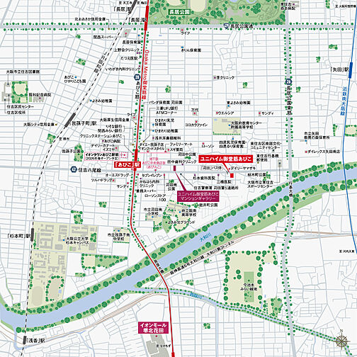 ユニハイム御堂筋あびこ モデルルーム案内図