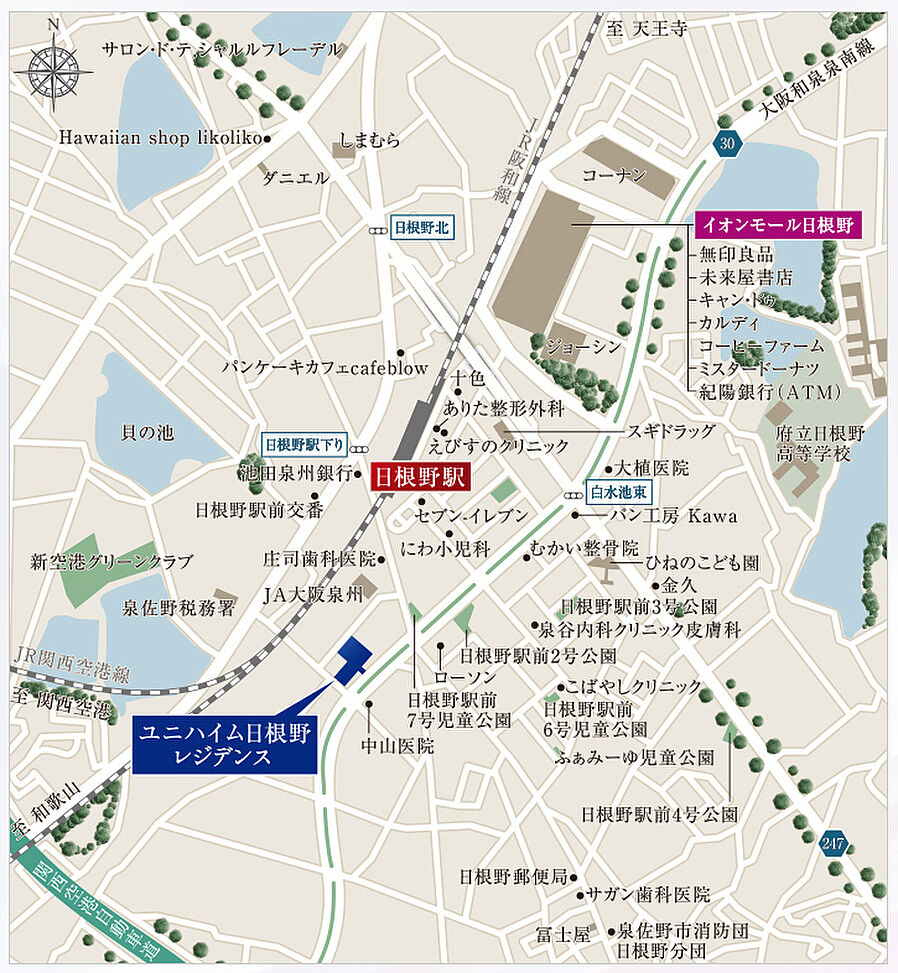 ユニハイム日根野レジデンス：案内図