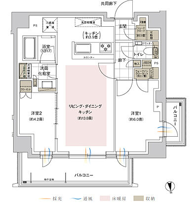 ウィルローズ谷中銀座 間取り E