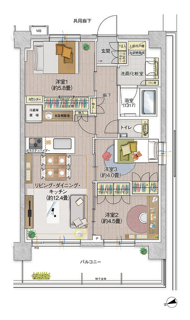 ウィルローズ府中緑町 間取り 【第2期5次】E
