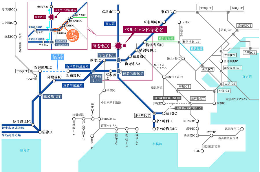 ベルジェンド海老名ミッドマークス/センタープレイス：交通図