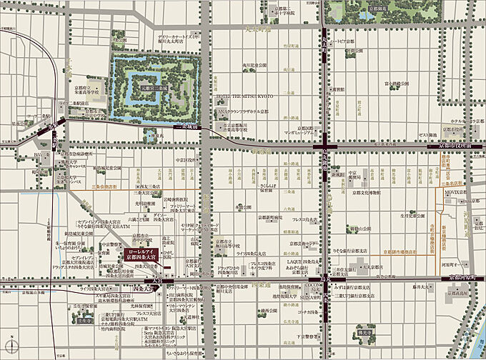 ローレルアイ京都四条大宮 現地案内図