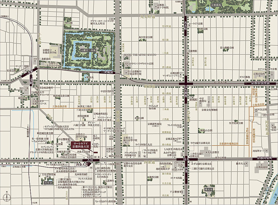 ローレルアイ京都四条大宮：案内図