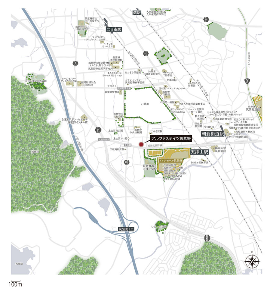 アルファステイツ筑紫野：案内図