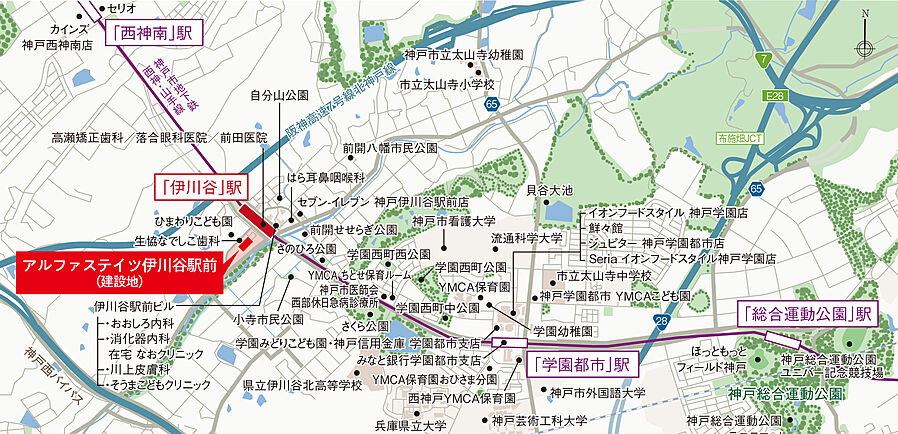 アルファステイツ伊川谷駅前：案内図