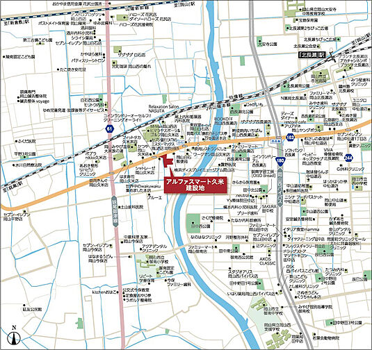 アルファスマート久米 現地案内図