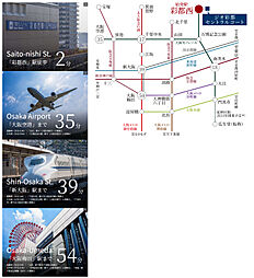 ジオ彩都セントラルコート アクセス図