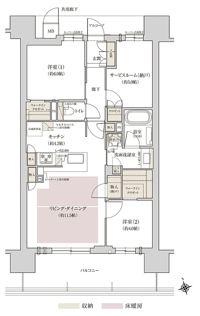ジオ阿倍野松崎町グランテラス 間取り B