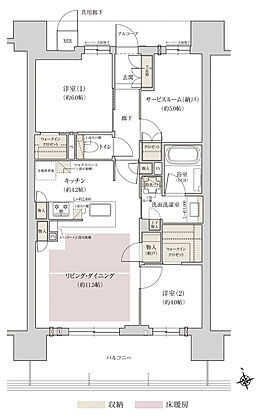 ジオ阿倍野松崎町グランテラス 間取り B