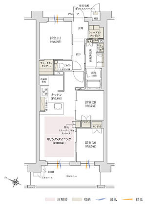 ジオ豊中 中桜塚三丁目 間取り B1