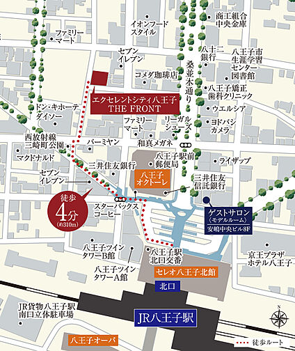 エクセレントシティ八王子 THE FRONT モデルルーム案内図