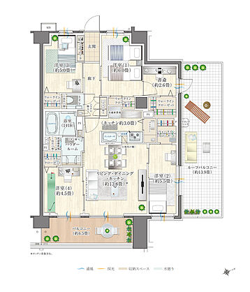 エクセレントシティ多摩永山 間取り E80-Wr