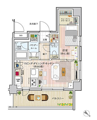 エクセレントシティ久米川ステーションサイド 間取り J