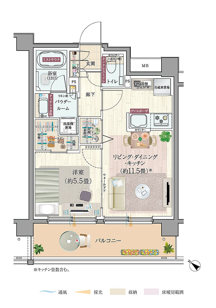 エクセレントシティ清瀬ザ・グレイス 間取り M