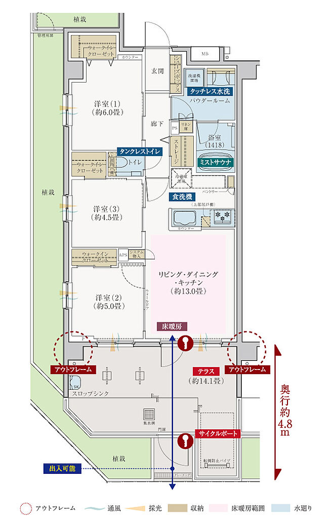 エクセレントシティ幕張本郷パークサイド 間取り Fg