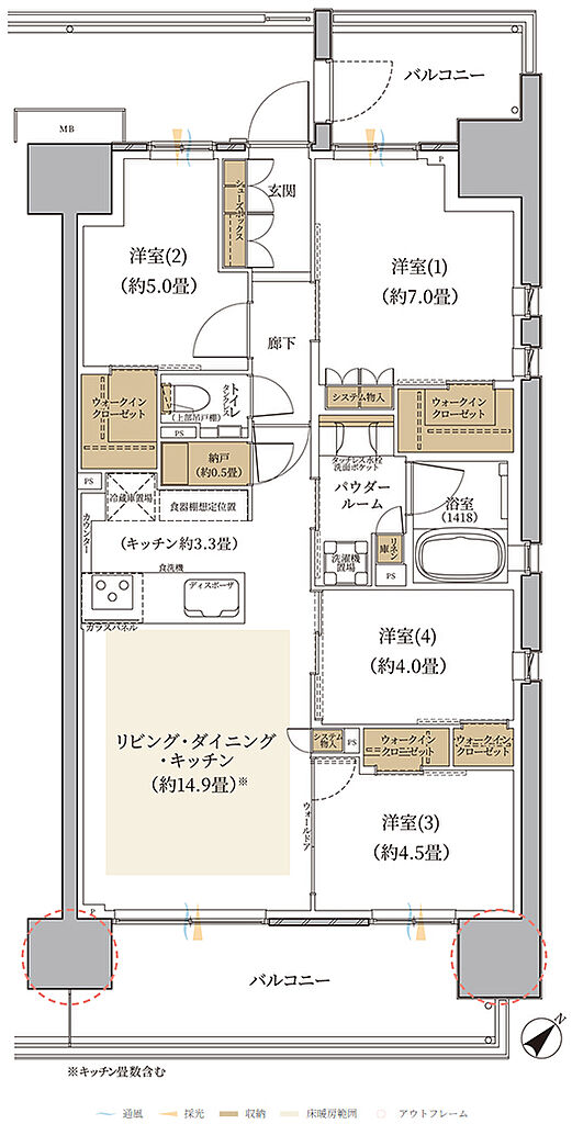 エクセレントシティ稲毛海岸 THE STATION GRAN 間取り L
