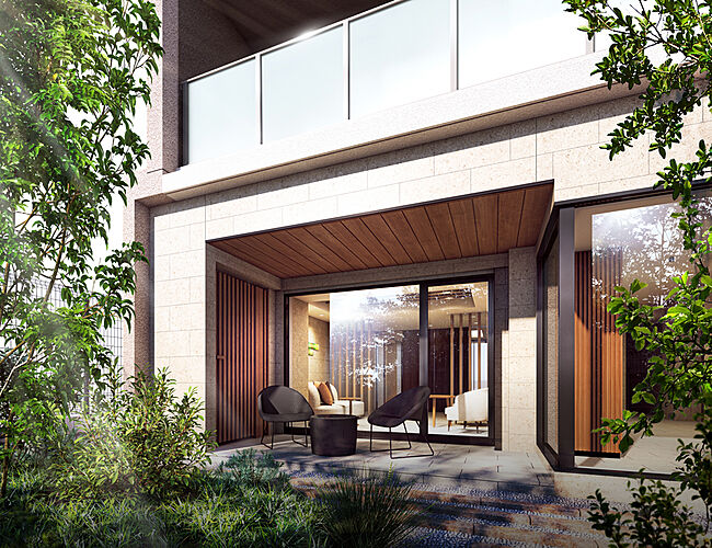 ルピアシェリール八潮 HIDAMARIガーデンおよびKOMOREBIテラス完成予想CG