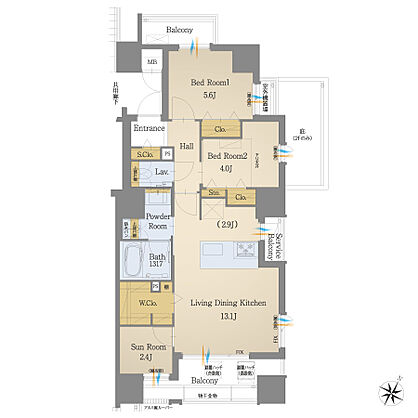モントーレ六本松 ザ・マーク 間取り A【MENU PLAN 1】