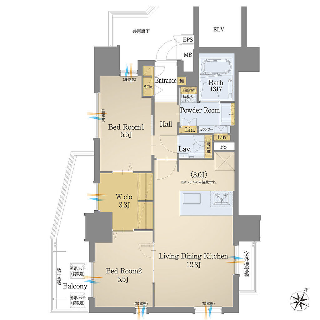 モントーレ六本松 ザ・マーク 間取り B3【MENU PLAN 3】