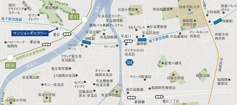 モントーレ室見リバーサイド：モデルルーム地図